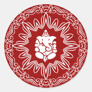 Ganesha dekorativ design runt klistermärke
