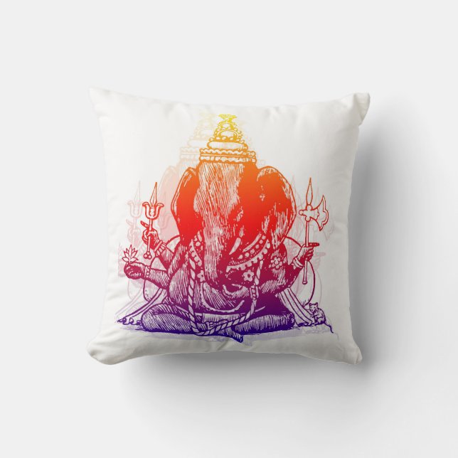 Ganesha dekorativ kudde 16" x 16", (Framsida)