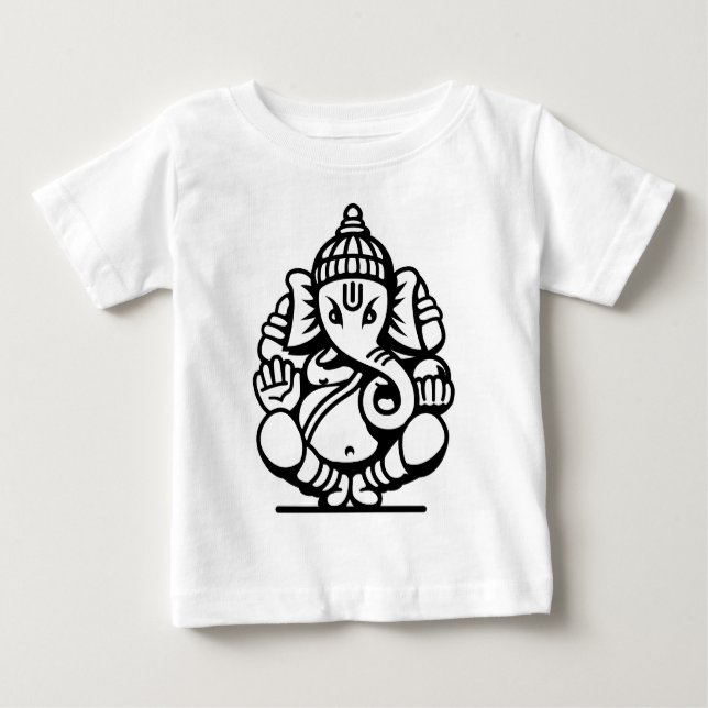 Ganesha elefantnr. 4 (svarten) tee (Framsida)