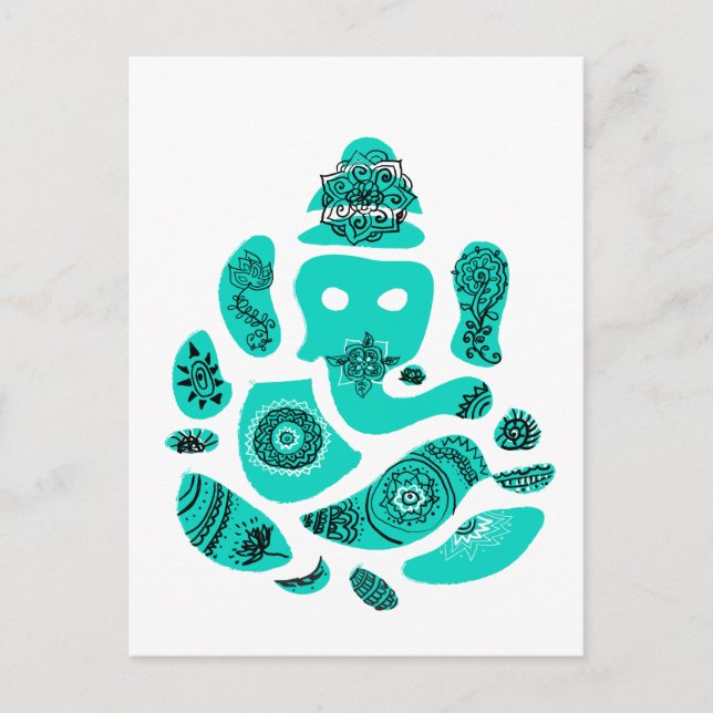 Ganesha Elephant India vycard Vykort (Framsida)