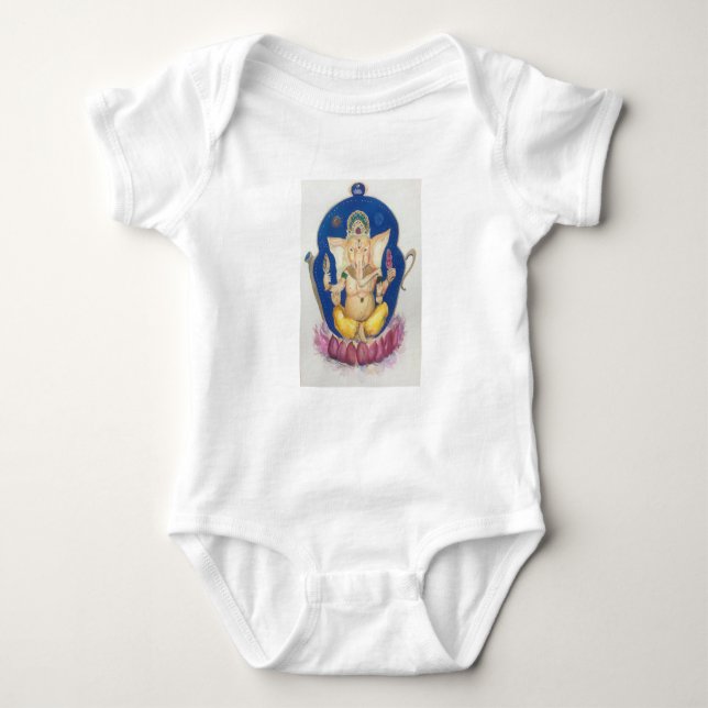 Ganesha Elephant Maureen Girard Tekanna Zen T Shirt (Framsida)