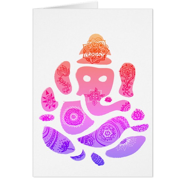 Ganesha Elepnat God Greeting Card Hälsningskort (Framsidan)