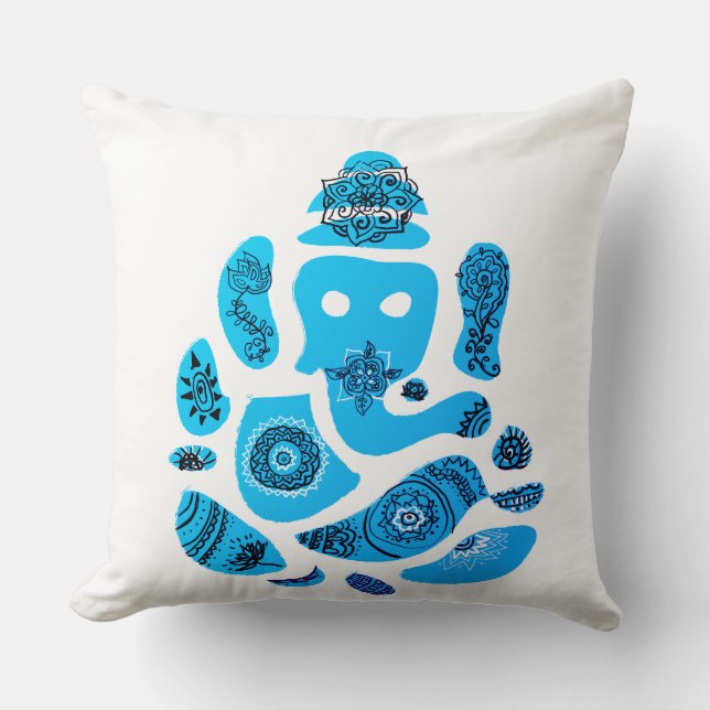 Ganesha Elepnat Gud Throw Cushion 51 x 51 cm Kudde (Framsida)