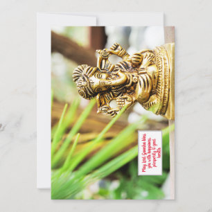 Ganesha festival Bronze statue diwali personalize Julkort