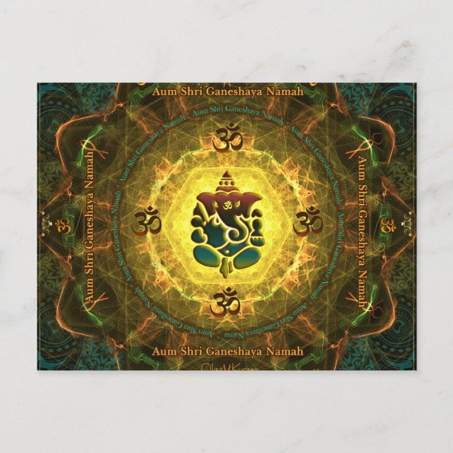 Ganesha - Framgång, seger, välstånd, kunskap Vykort (Framsida)