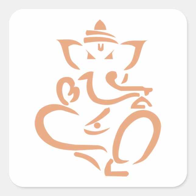 Ganesha Fyrkantigt Klistermärke (Framsida)