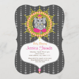 Ganesha Girl Baby duscha 5" x 7" inbjudningskort
