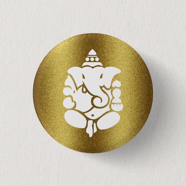 Ganesha Golden Glitter Design Knapp (Framsida)