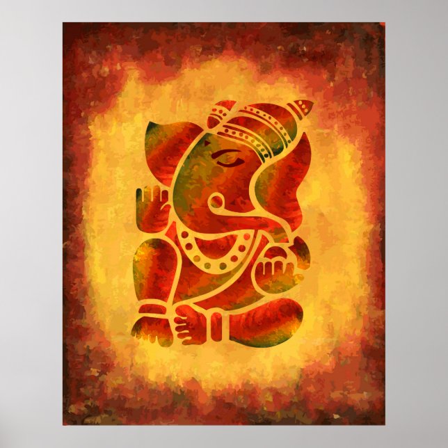 Ganesha - Grunge Painting Poster (Framsidan)