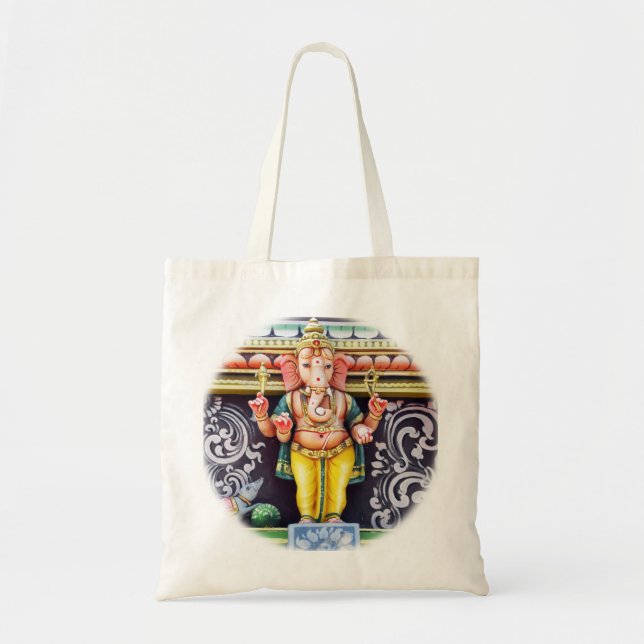 Ganesha Gud Statue Tote Bag Tygkasse (Framsidan)