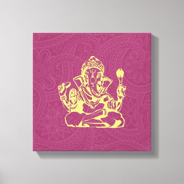 Ganesha Hindu Guden Lärred Väggkonst Canvastryck (Framsida)