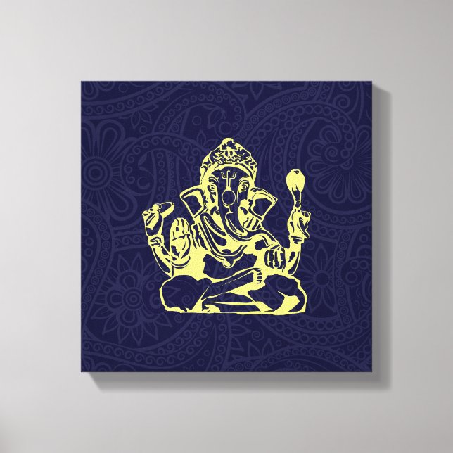 Ganesha Hinduisk Gudadel Väggkonst Canvas (Framsida)