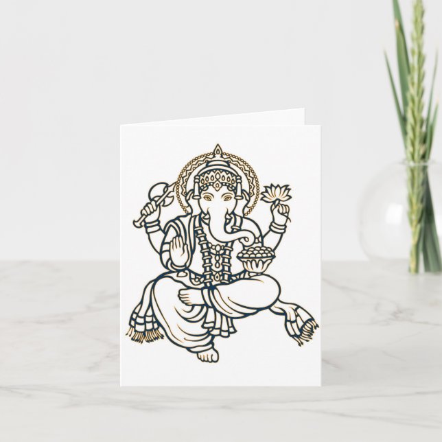 Ganesha hinduisk gudomgud kort (Framsida)