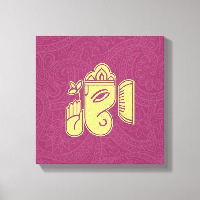 Ganesha Hinduisk gudomlig väggkonst i canvas (Framsida)