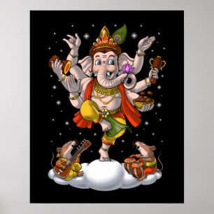 Ganesha Hinduism Elephant Gud Poster