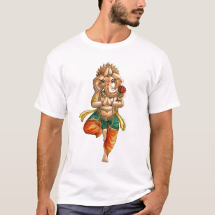 Ganesha i en Vrksasana (träd) Yoga poserar Tee Shirt