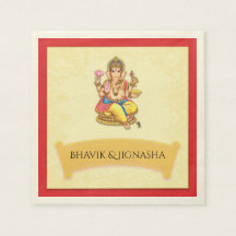 Ganesha Indian Bröllop Napkin