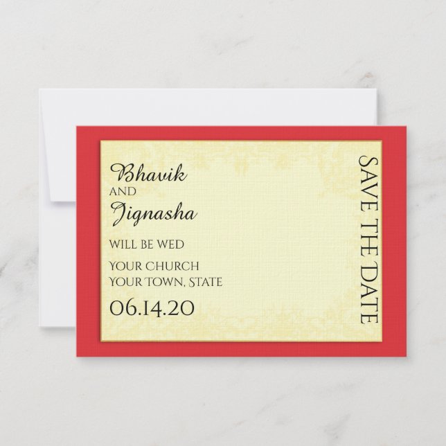 Ganesha Indian Bröllop spara datum Spara Datumet (Framsida)