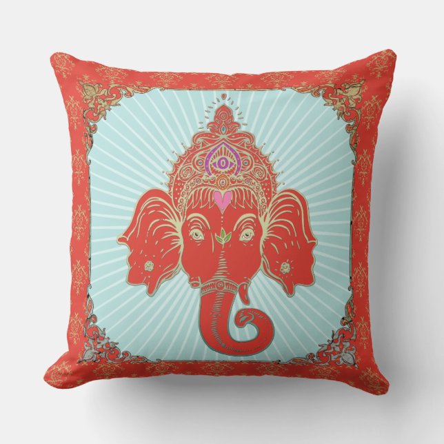 GANESHA Indian God - Pillow Kudde (Framsida)