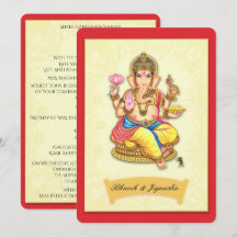 Ganesha indisk bröllopsinbjudan