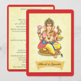 Ganesha indisk bröllopsinbjudan inbjudningar