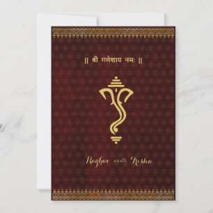 ganesha indisk hinduisk bröllopsinbjudan inbjudningar