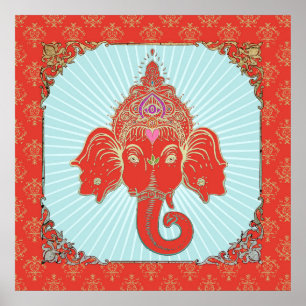 GANESHA Indiska guden - Poster