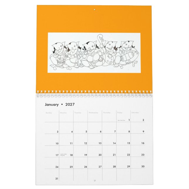 Ganesha kalender (Jan 2027)
