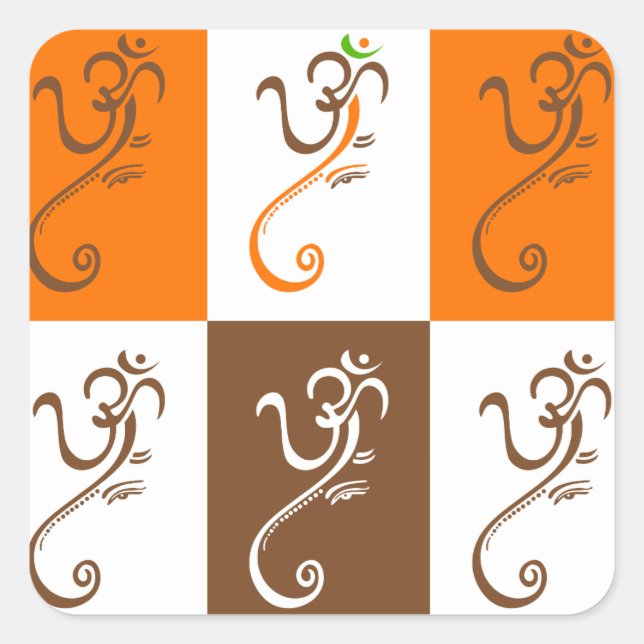 Ganesha-klistermärken Fyrkantigt Klistermärke (Framsida)