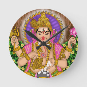 Ganesha-klocka Rund Klocka