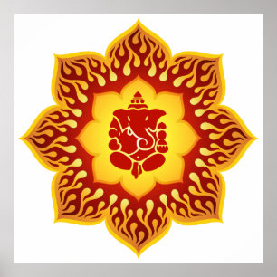 Ganesha lotusblommadesign poster