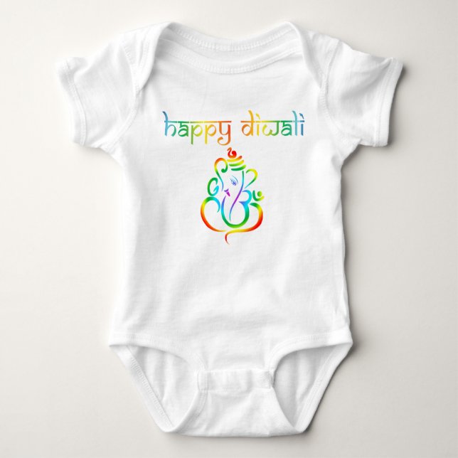 Ganesha Lycklig Diwali T Shirt (Framsida)