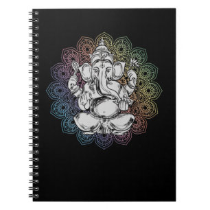 Ganesha Mandala Hindu Yoga Andlig Elefant Anteckningsbok