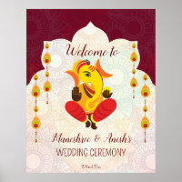 Ganesha med gult lotus gräns välkommen