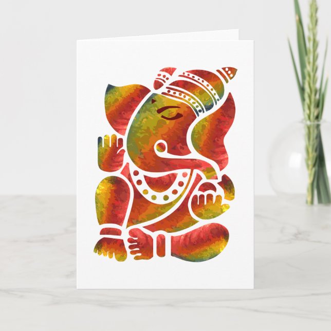 Ganesha multifärgadmålning kort (Framsida)