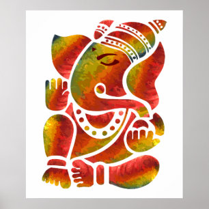 Ganesha multifärgadmålning poster