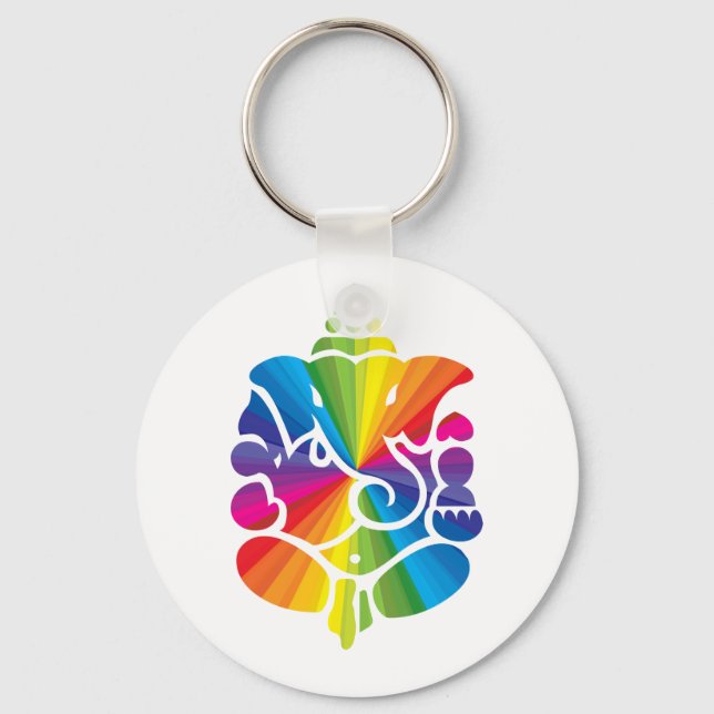 Ganesha Rainbow Design Nyckelring (Framsida)