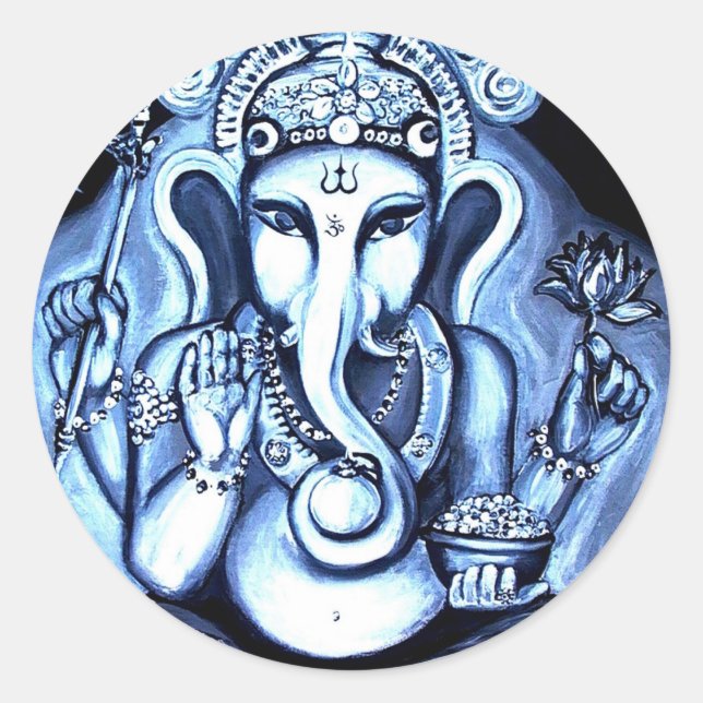 Ganesha Runt Klistermärke (Framsida)