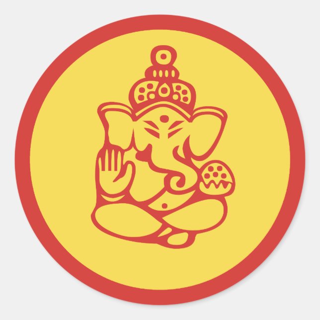 Ganesha Runt Klistermärke (Framsida)