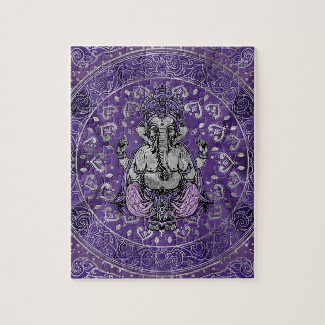 Ganesha - silver och lila pussel (Vertikal)