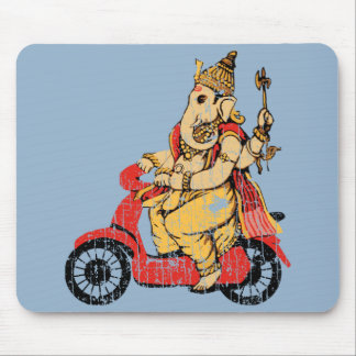 Ganesha som rider en sparkcykel musmatta