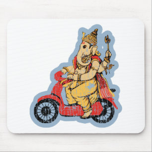 Ganesha som rider en sparkcykel musmatta