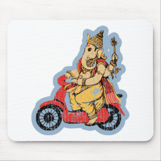 Ganesha som rider en sparkcykel musmatta