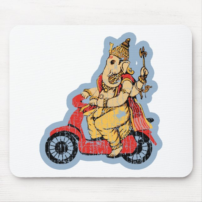 Ganesha som rider en sparkcykel musmatta (Framsidan)