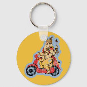 Ganesha som rider en sparkcykel nyckelring