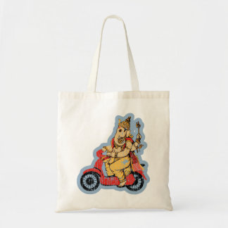 Ganesha som rider en sparkcykel tygkasse