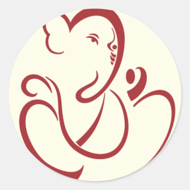 Ganesha Sticker Runt Klistermärke (Framsida)