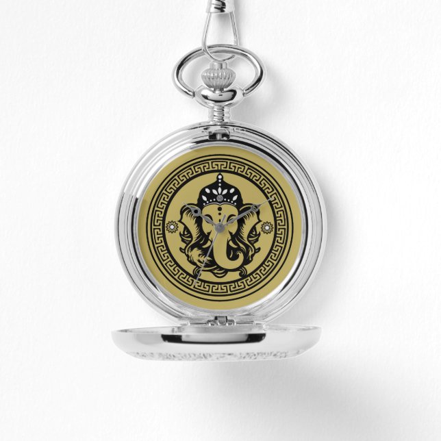 Ganesha-tema Hinduisk konsttryck Armbandsur (Framsida)