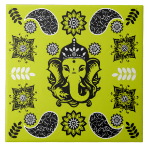 Ganesha-tema Hinduisk konsttryck Kakelplatta
