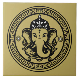 Ganesha-tema Hinduisk konsttryck Kakelplatta